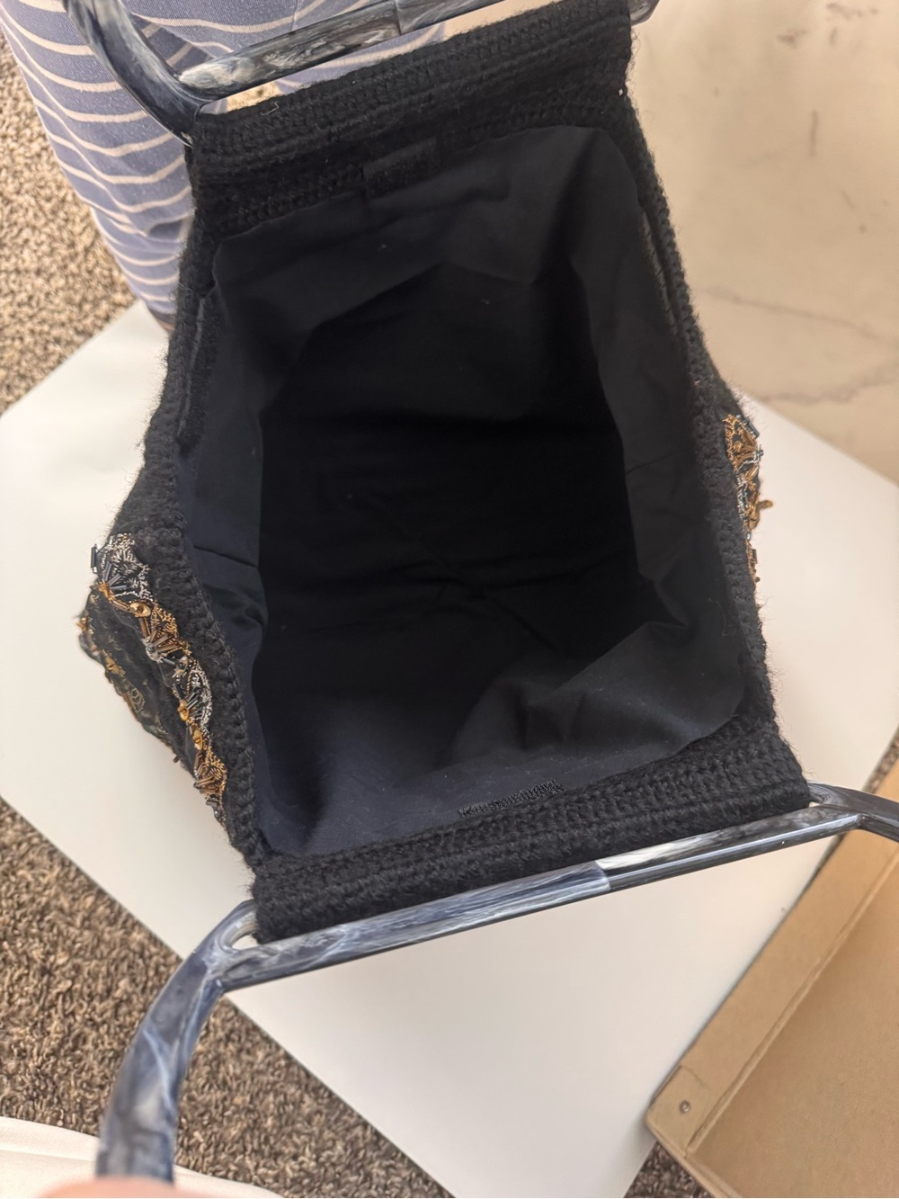 Black Embellished Tote with Gold & Silver Accents - Picture 6 of 8